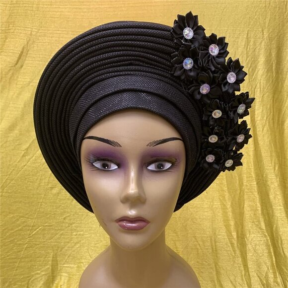 African Headtie Women Made With Stones Turban HeadWrap Accessories for Weddings main image 7